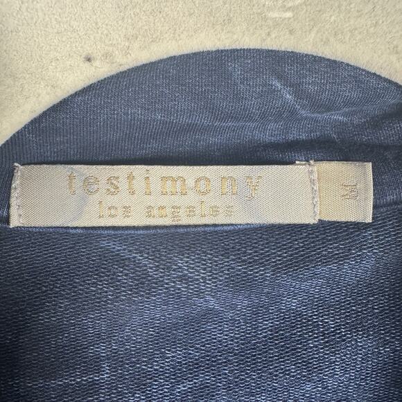 Testimony Los Angeles Women’s Faux Denim French Terry One Button Jacket Medium M - Picture 4 of 6